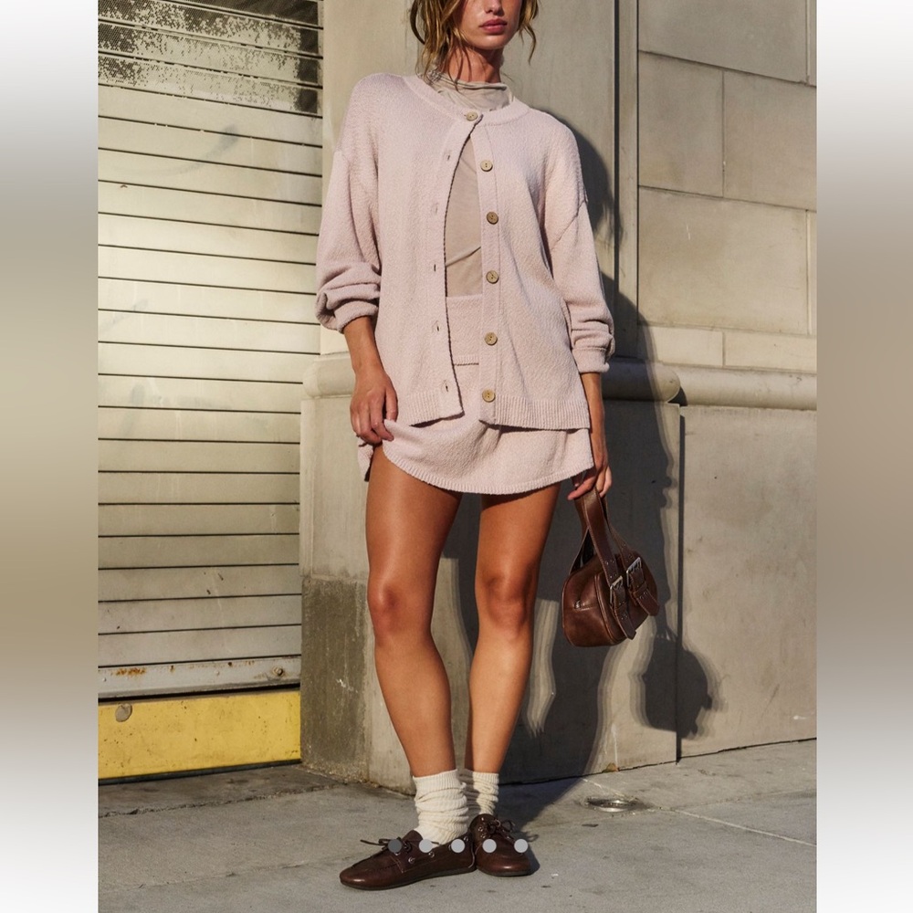 NWT Free People Aleena Sweater Skort Set - Mauve Chalk